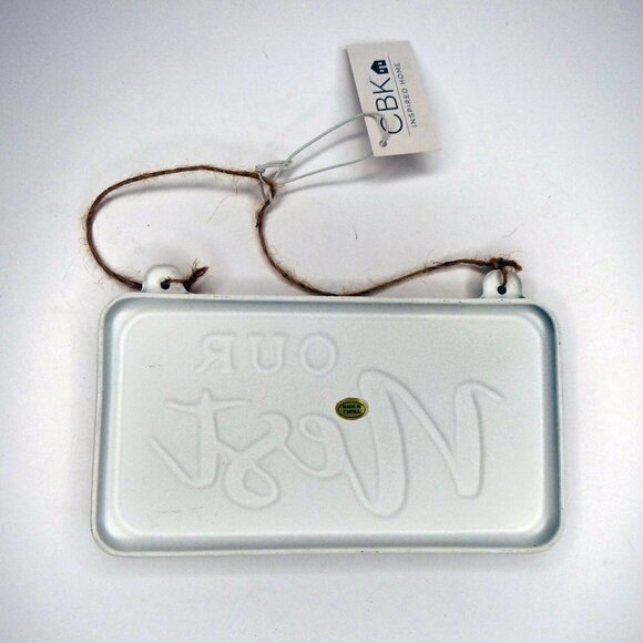 Ganz OUR NEST Hanging Sign Rustic Farmhouse Black & White NWT - Picture 2 of 2